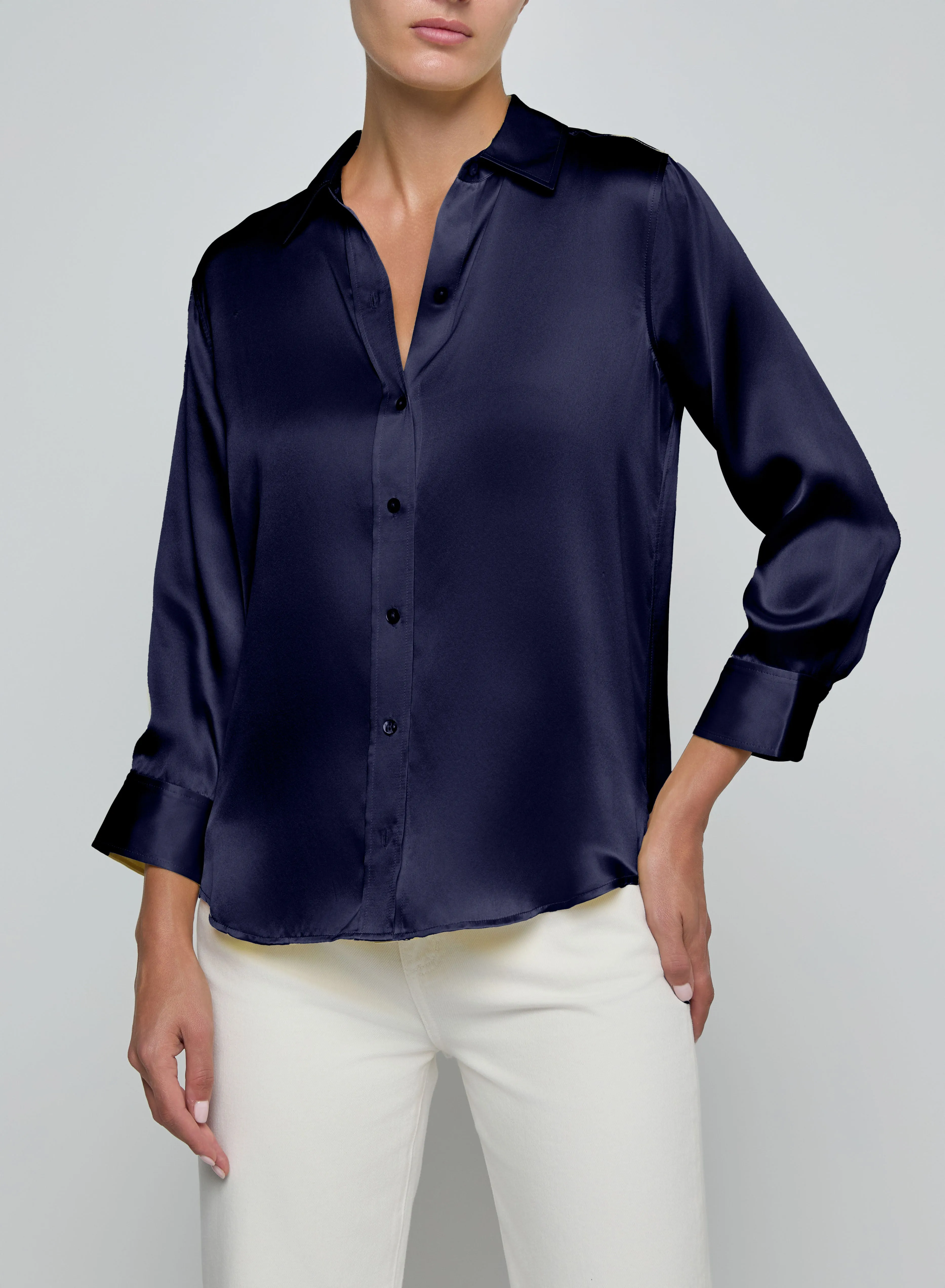 L'agence - Dani Silk Blouse - Midnight sold by Jessie Boutique product image thumbnail 5