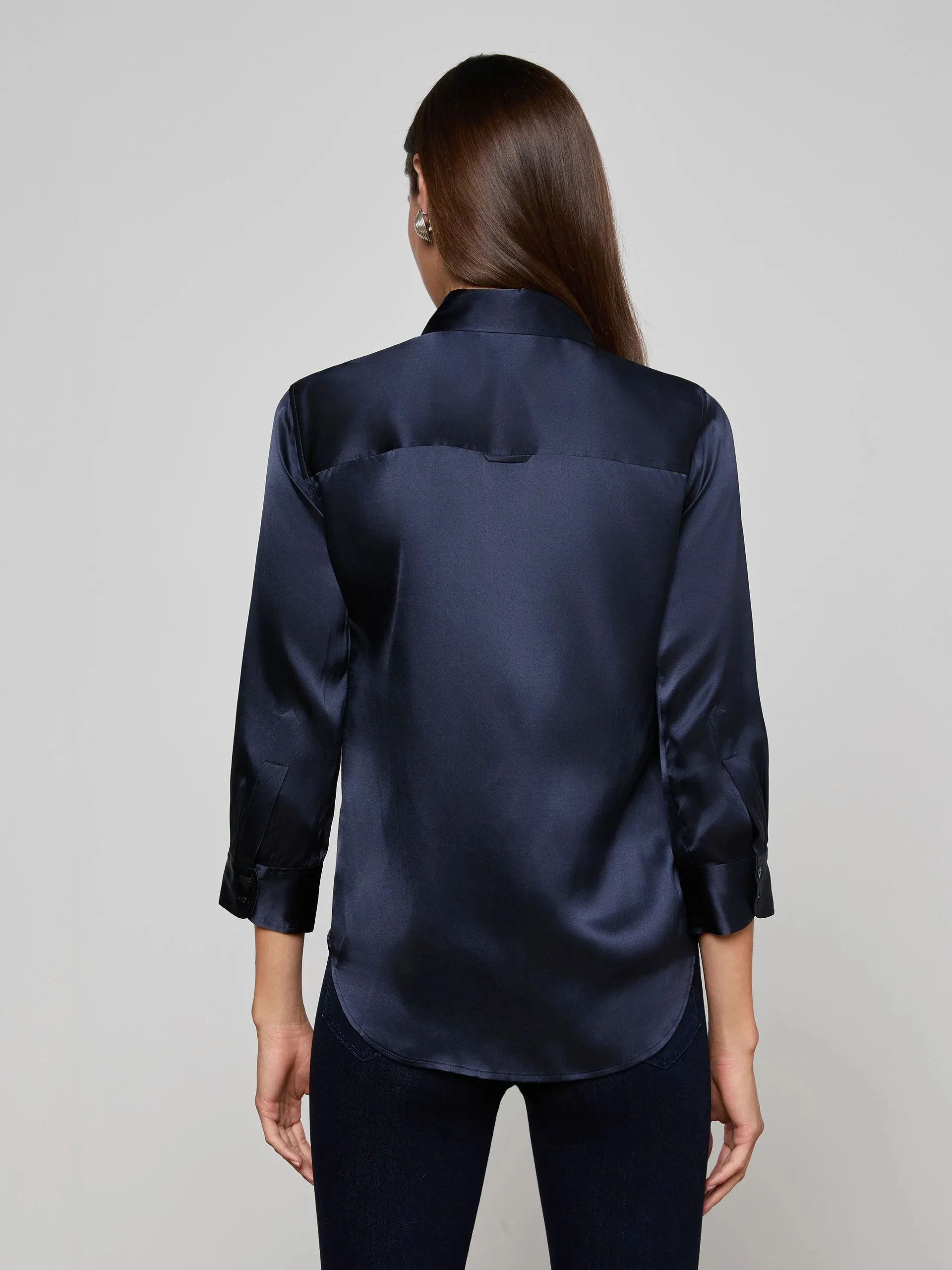 L'agence - Dani Silk Blouse - Midnight sold by Jessie Boutique product image thumbnail 4