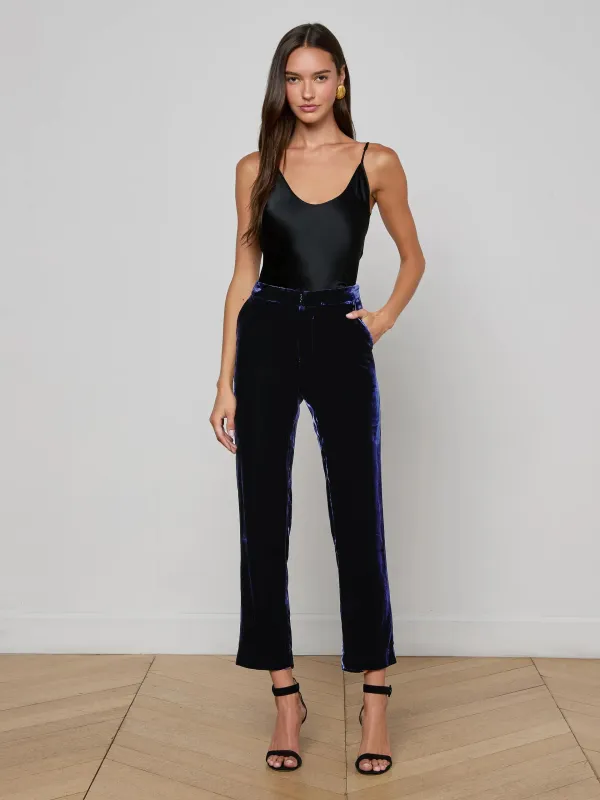 L'agence - Rebel Velvet Trouser - Midnight sold by Jessie Boutique