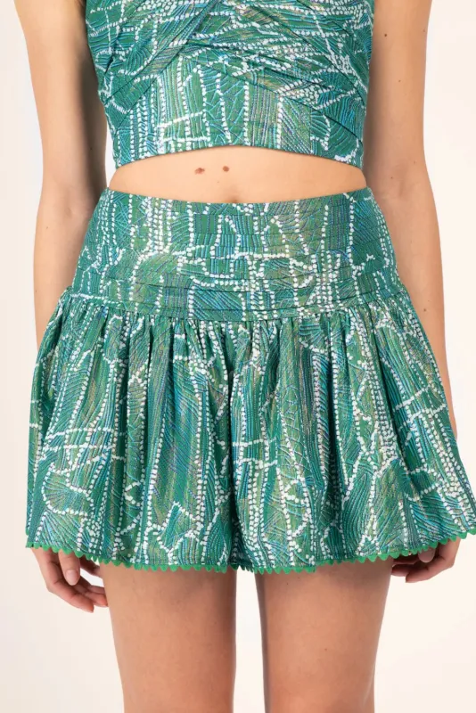 Poupette St Barth - Mini Skirt Colleen - Green Akoya sold by Jessie Boutique