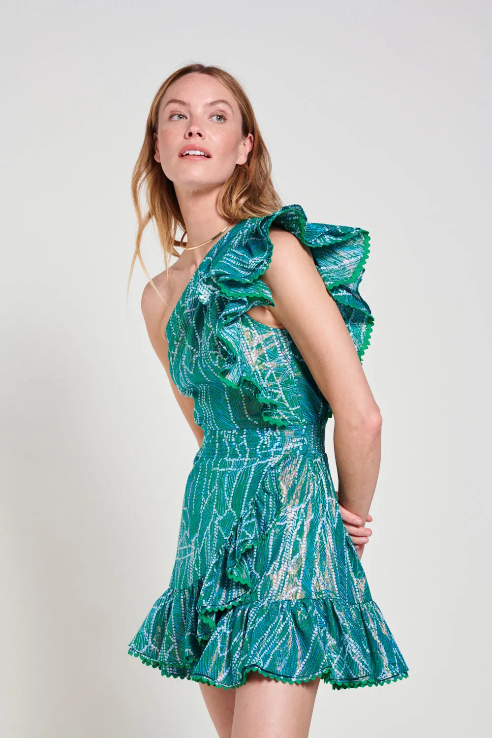 Poupette St Barth - Mini Dress Corinne - Green Akoya sold by Jessie Boutique product image thumbnail 2