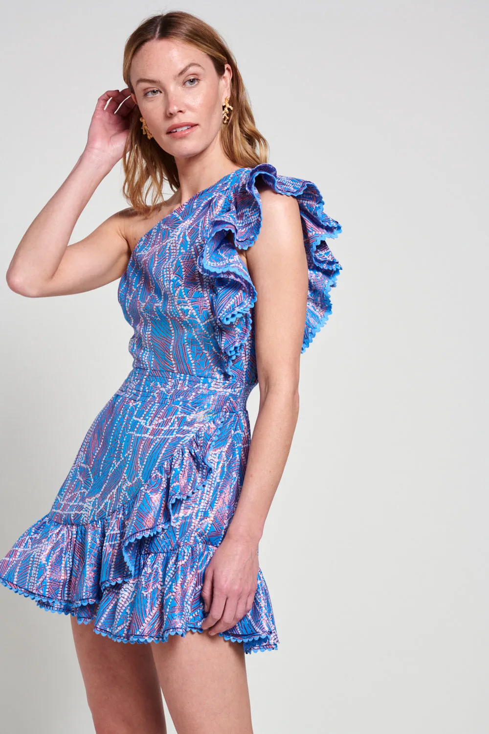 Poupette St Barth - Mini Dress Corinne - Blue Akoya sold by Jessie Boutique