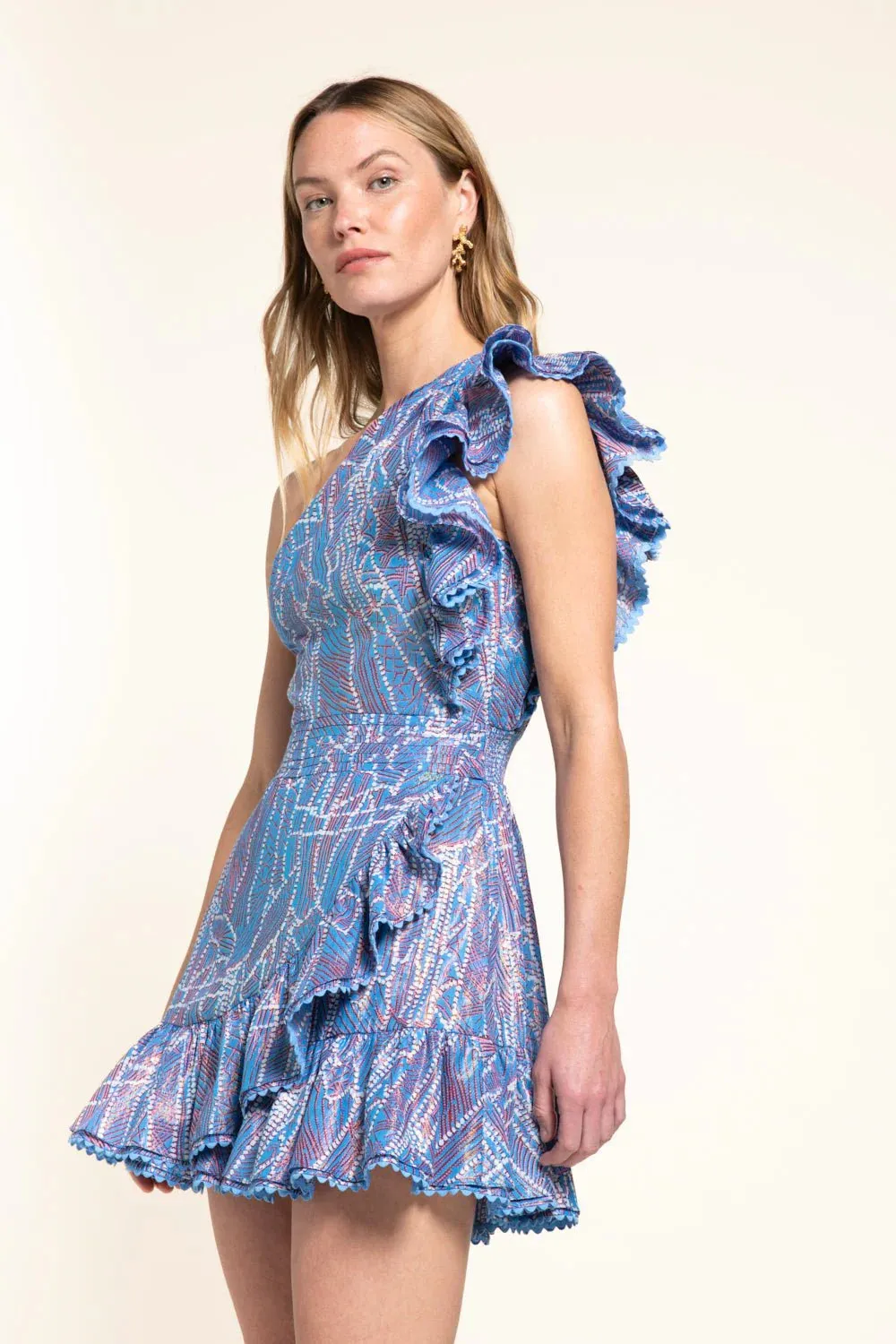 Poupette St Barth - Mini Dress Corinne - Blue Akoya sold by Jessie Boutique product image thumbnail 3