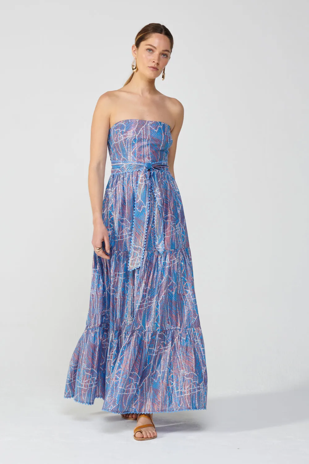 Poupette St Barth - Long Dress Thelma - Blue Akoya sold by Jessie Boutique product image thumbnail 3