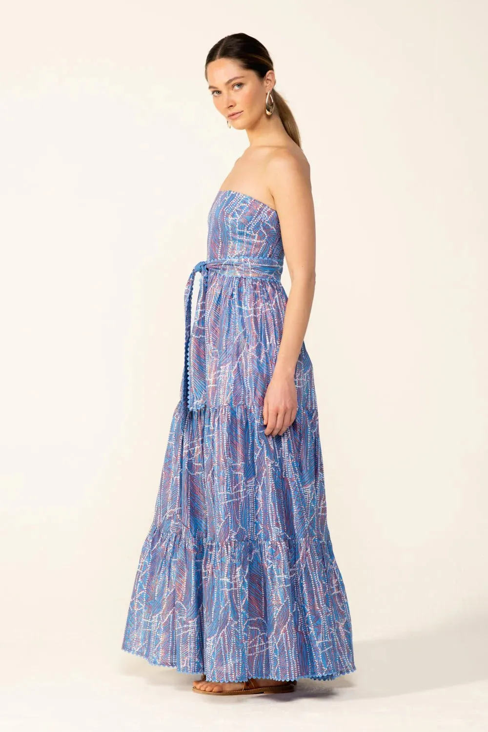 Poupette St Barth - Long Dress Thelma - Blue Akoya sold by Jessie Boutique product image thumbnail 2