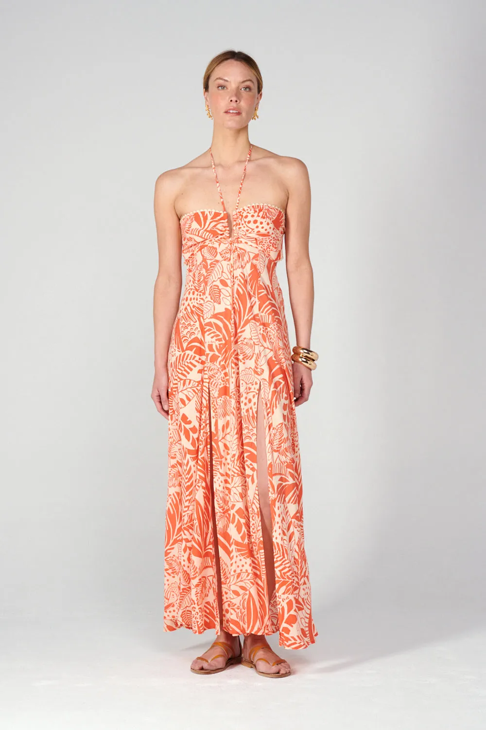 Poupette St Barth - Long Dress Carla - Orange Toucan sold by Jessie Boutique product image thumbnail 3