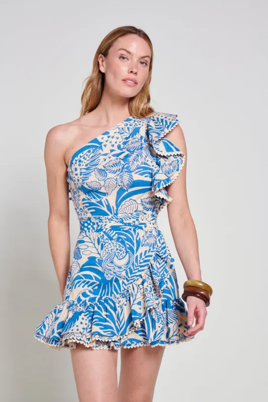 Poupette St Barth - Mini Dress Corinne - Blue Toucan sold by Jessie Boutique