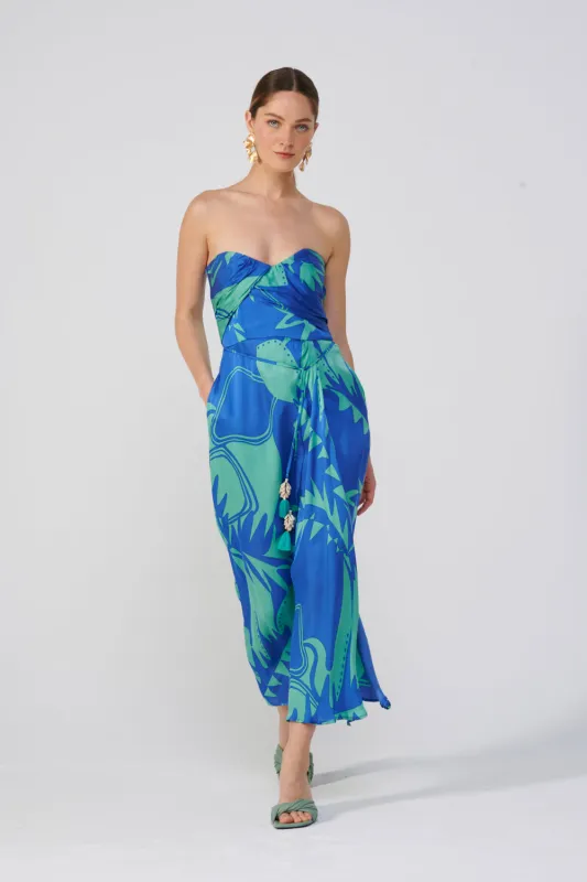 Poupette St Barth - Long Dress Collina - Blue Oasis sold by Jessie Boutique