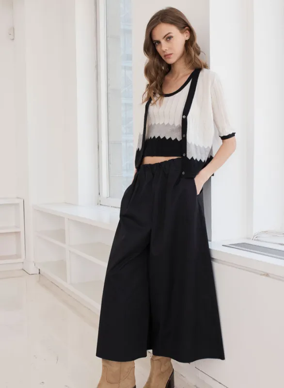 Autumn Cashmere - S/S Zig Zag Stitch Cardi - Neutral Combo sold by Jessie Boutique