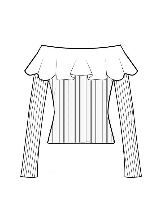 Autumn Cashmere - Rib Off-the-Shoulder Ruffle Top - Multiple Colors sold by Jessie Boutique product image thumbnail 3
