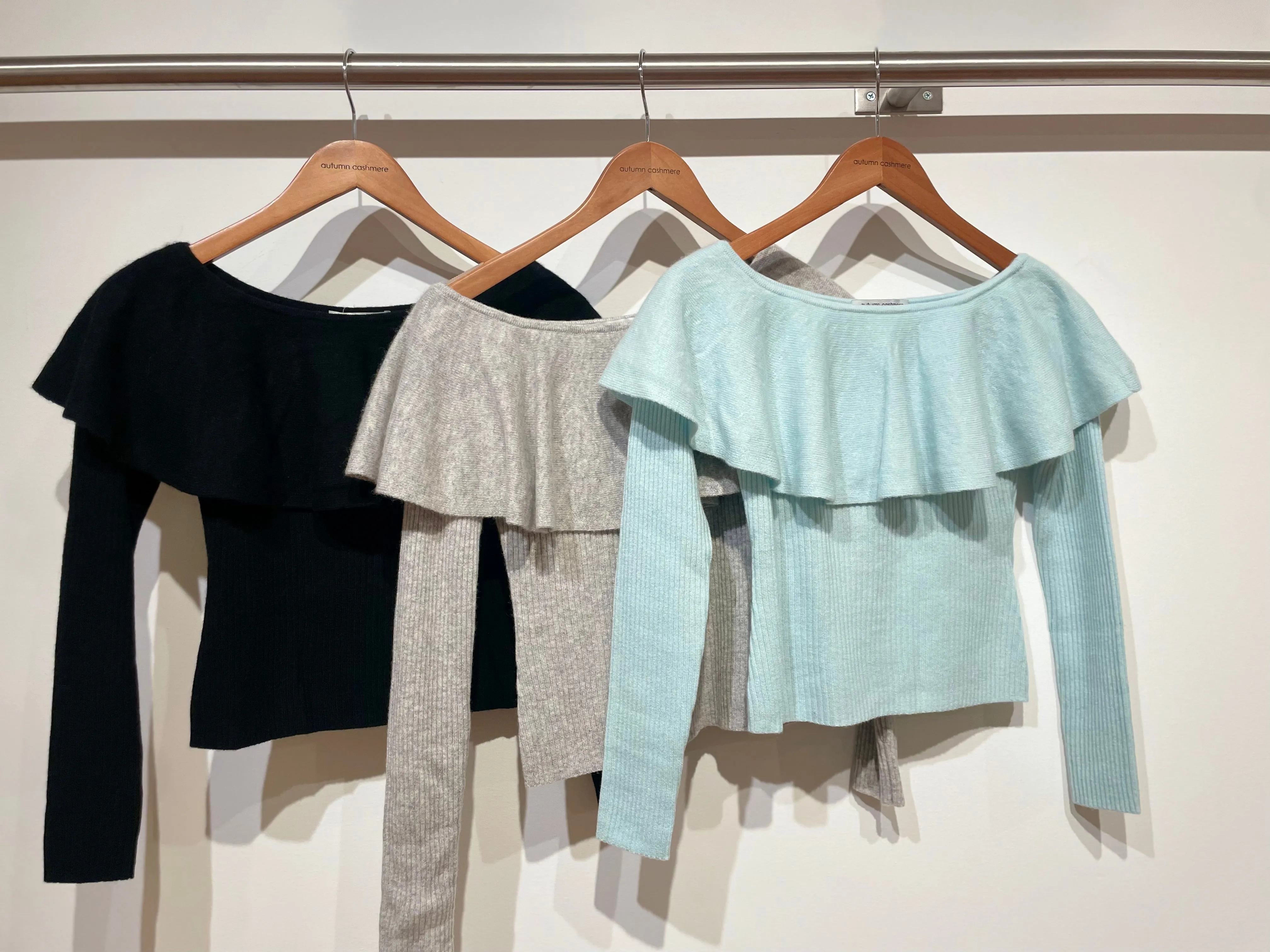 Autumn Cashmere - Rib Off-the-Shoulder Ruffle Top - Multiple Colors sold by Jessie Boutique product image thumbnail 2