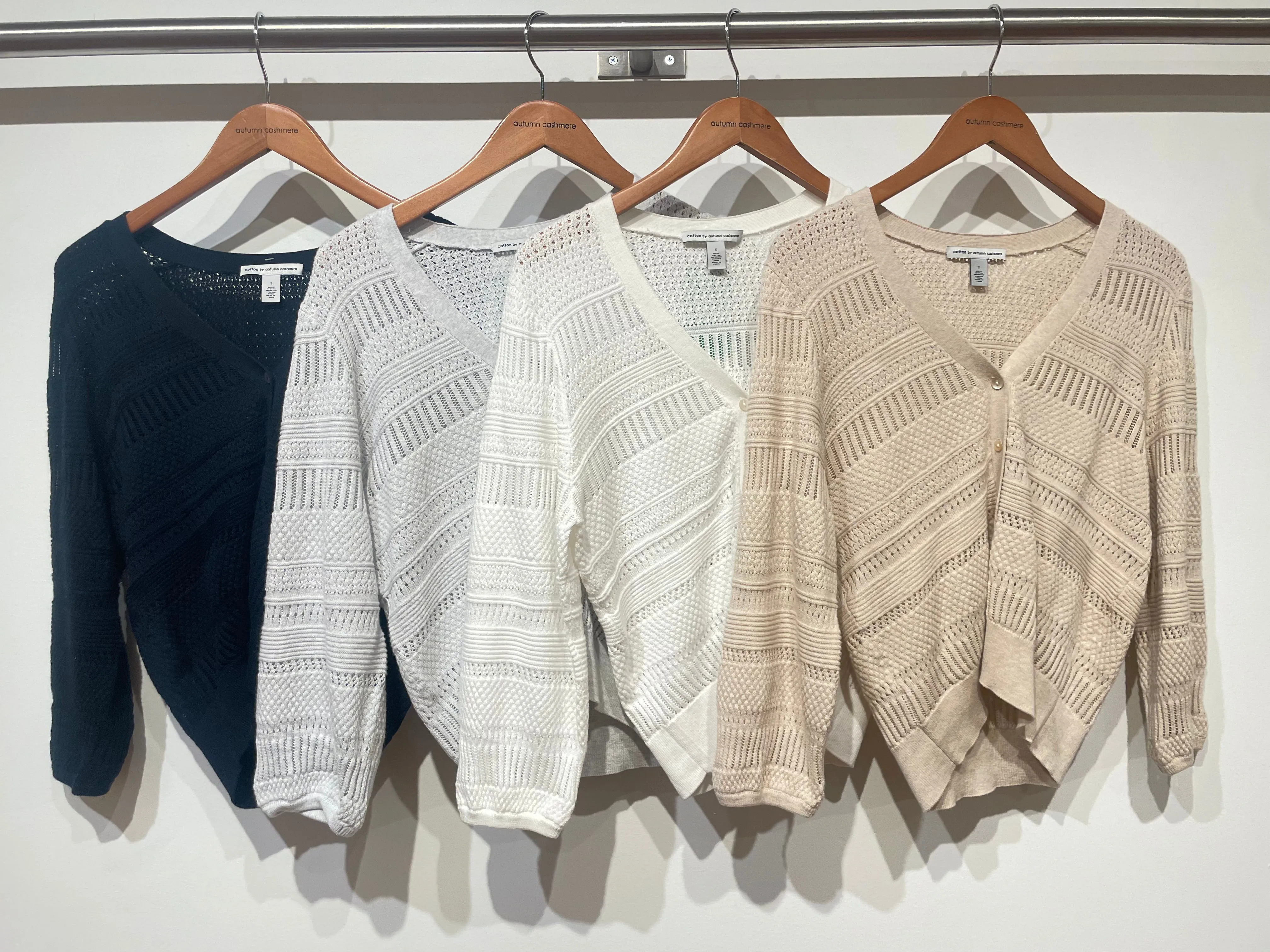 Autumn Cashmere - Pointelle 3/4 Puff Sleeve Cardigan - Multiple Colors sold by Jessie Boutique product image thumbnail 2