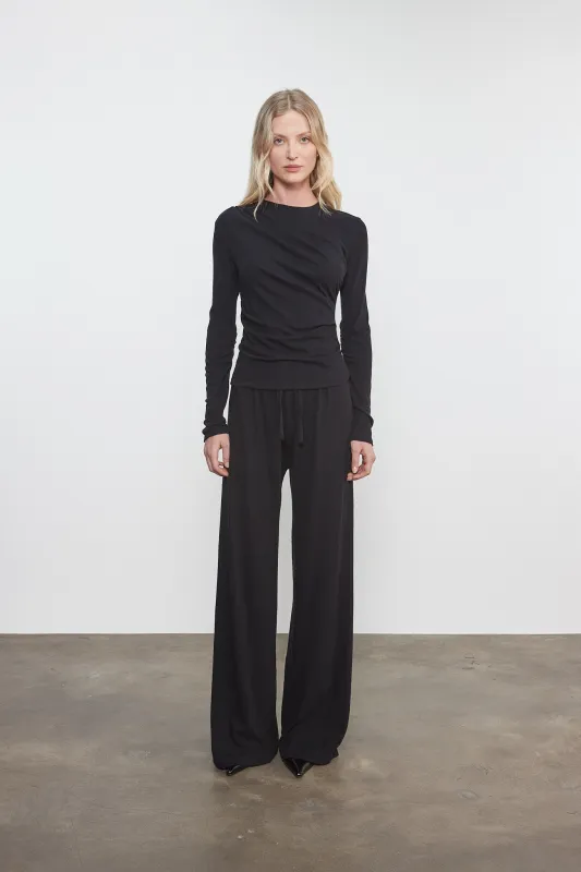 Enza Costa - Cashmere Drawcord Pant - Charcoal sold by Jessie Boutique