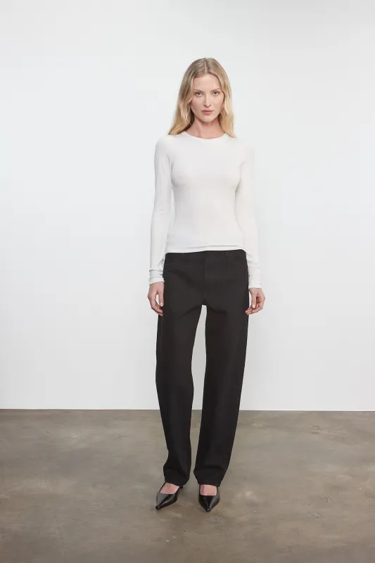 Enza Costa - Silk Rib Essential Crew - Chalk sold by Jessie Boutique