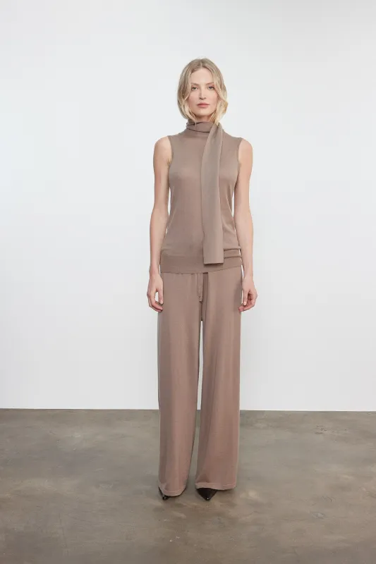 Enza Costa - Tissue Cashmere Drawcord Pant - Walnut sold by Jessie Boutique