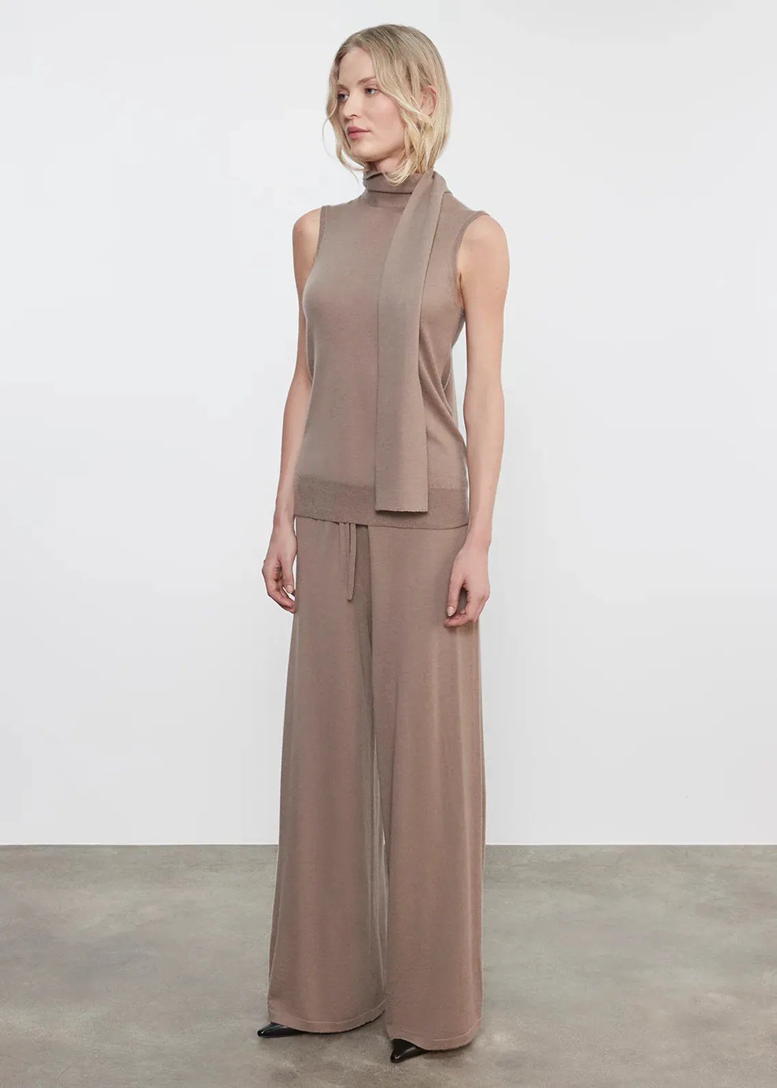 Enza Costa - Tissue Cashmere Drawcord Pant - Walnut sold by Jessie Boutique product image thumbnail 2