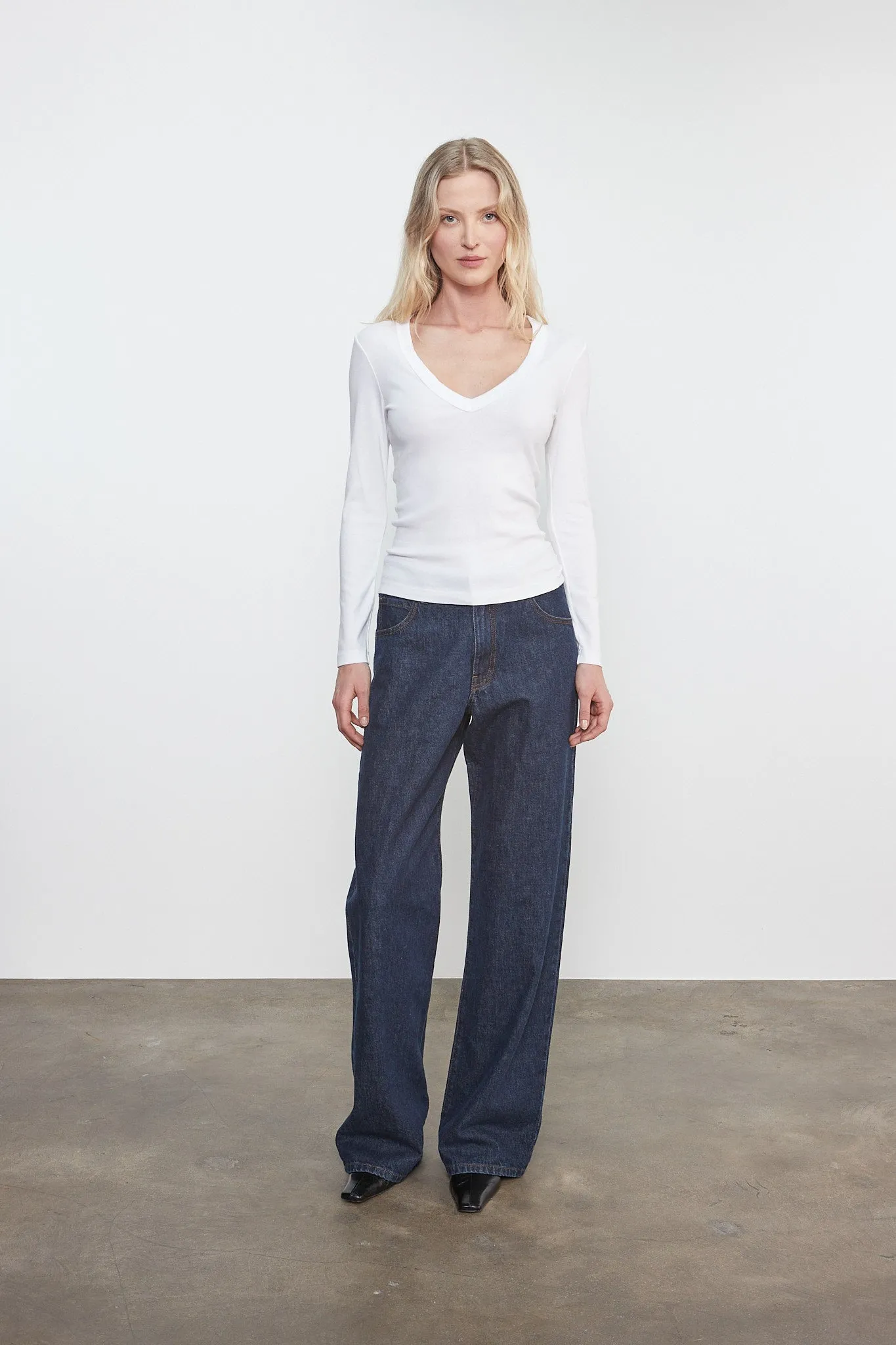 Enza Costa - Supima Cotton New Classic L/S V-Neck - Multiple Colors sold by Jessie Boutique product image thumbnail 3