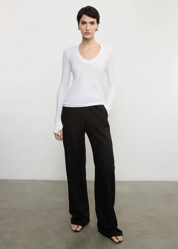 Enza Costa - Cashmere Easy Cuffed U - White sold by Jessie Boutique