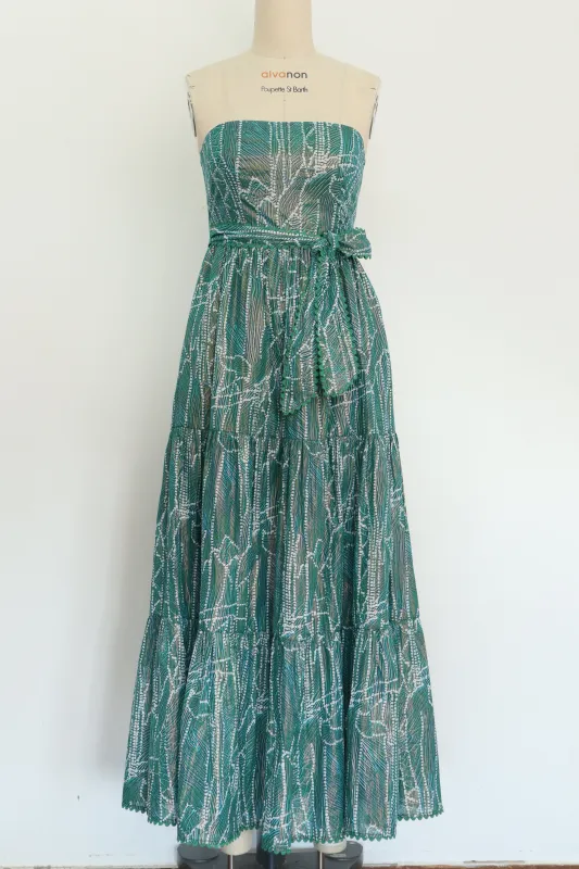 Poupette St Barth - Long Dress Thelma - Green Akoya sold by Jessie Boutique