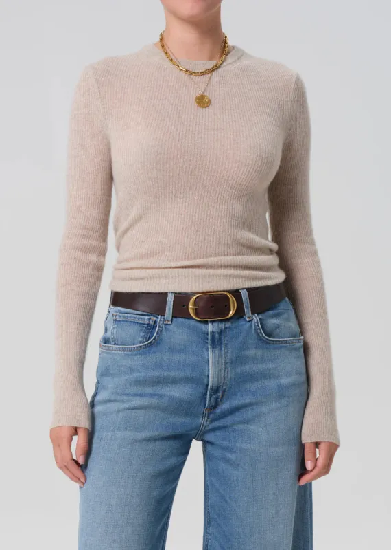 Citizens of Humanity - Alessia Crewneck Sweater - Cream sold by Jessie Boutique