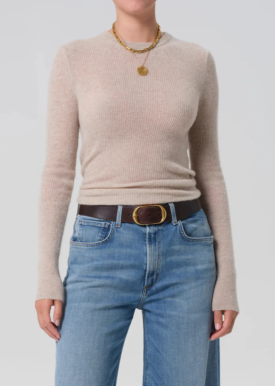 Citizens of Humanity - Alessia Crewneck Sweater - Cream sold by Jessie Boutique