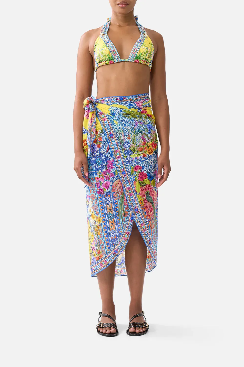 Camilla - Eyelet Wrap Maxi Sarong With Tie Waist - Sultanahmet Summer sold by Jessie Boutique