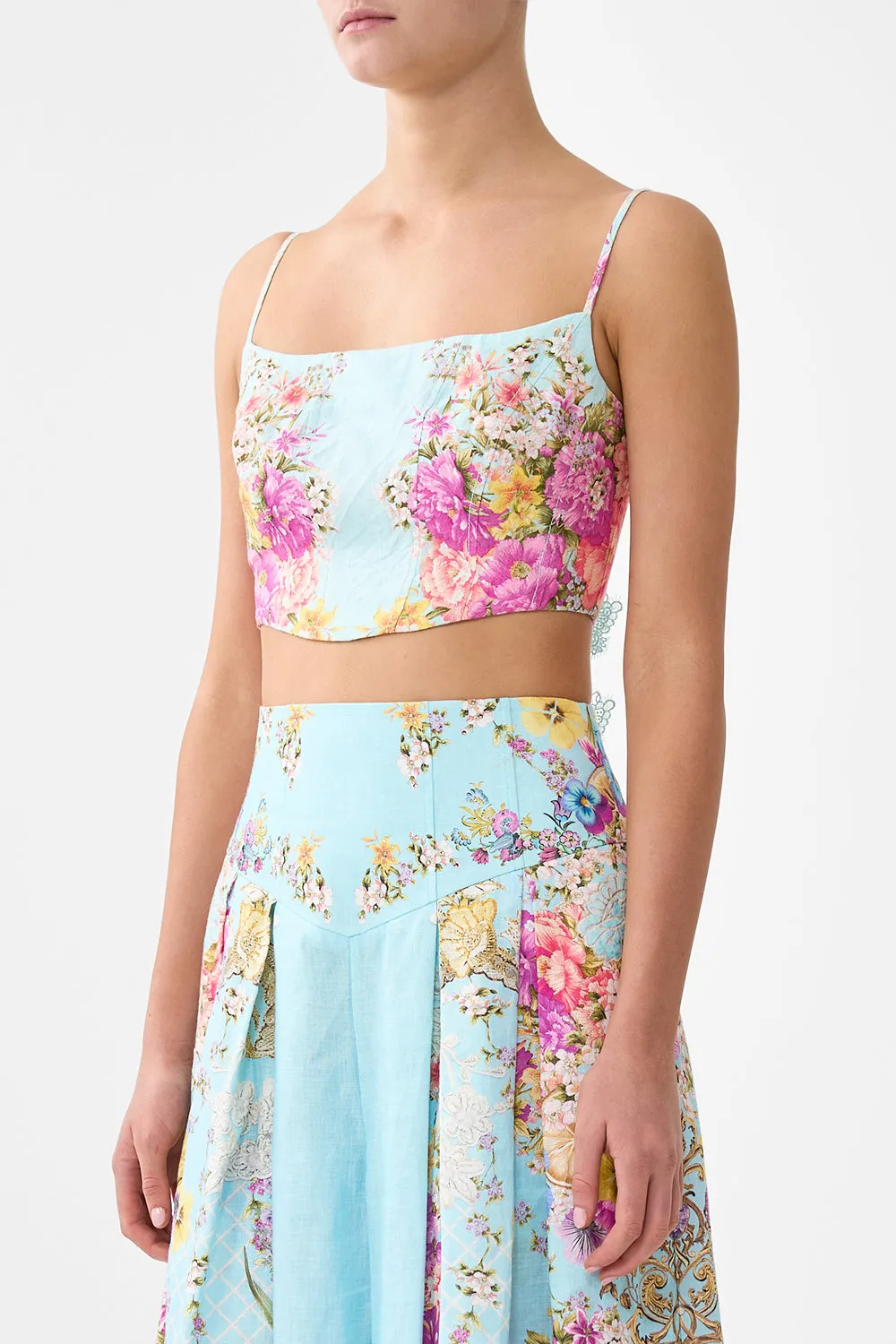 Camilla - Corset Crop Top - Bazaar Blooms sold by Jessie Boutique