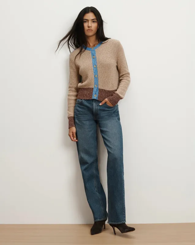 Veronica Beard - Ibra Merino Wool-Blend Cardigan - Oatmeal Multi sold by Jessie Boutique