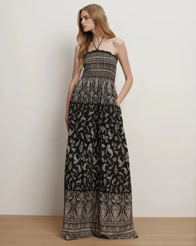 Veronica Beard - Ayanna Halter Maxi Dress - Black Multi sold by Jessie Boutique