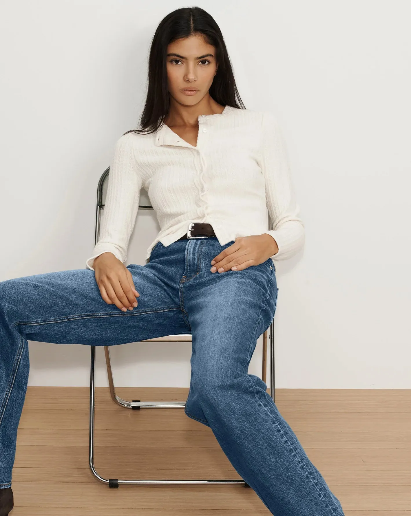 Veronica Beard - Lira Pointelle Cardigan - Ecru sold by Jessie Boutique