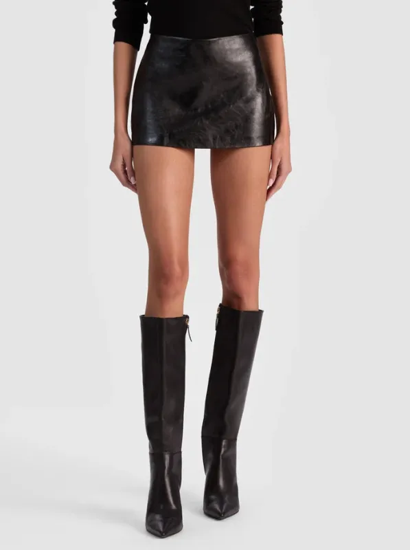 Alice + Olivia - Mace Vegan Mini Skort - Black made by Alice + Olivia