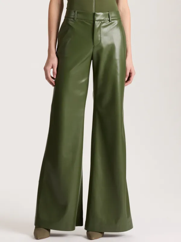 Alice + Olivia - Olivia Vegan Wide Leg Pant - Dark Olive sold by Jessie Boutique