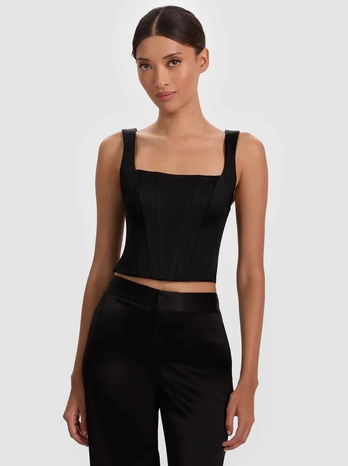 Alice + Olivia - Lilianna Corset Top - Black sold by Jessie Boutique
