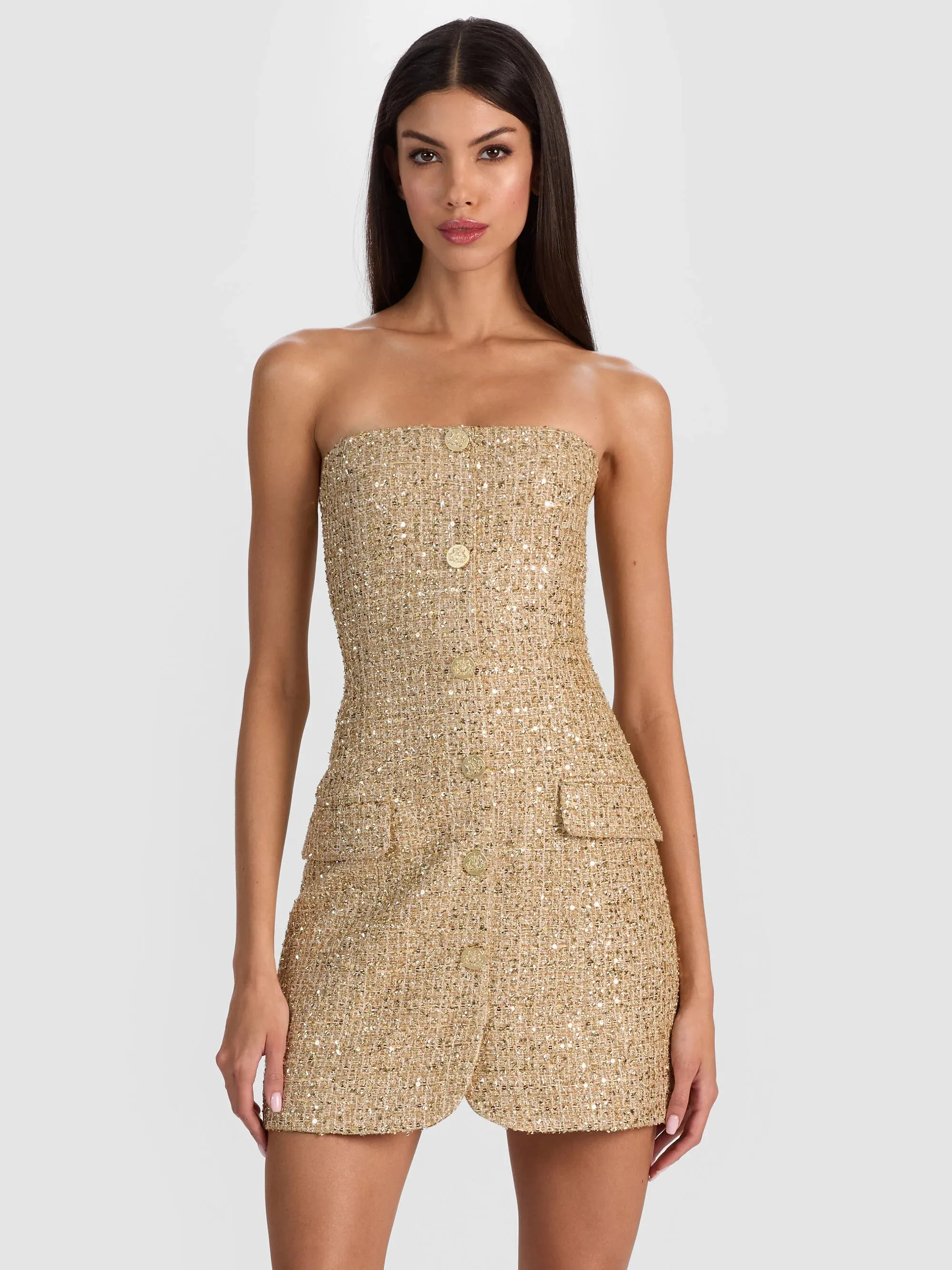 Alice + Olivia - Madison Mini Blazer Dress - Pale Gold sold by Jessie Boutique product image thumbnail 2