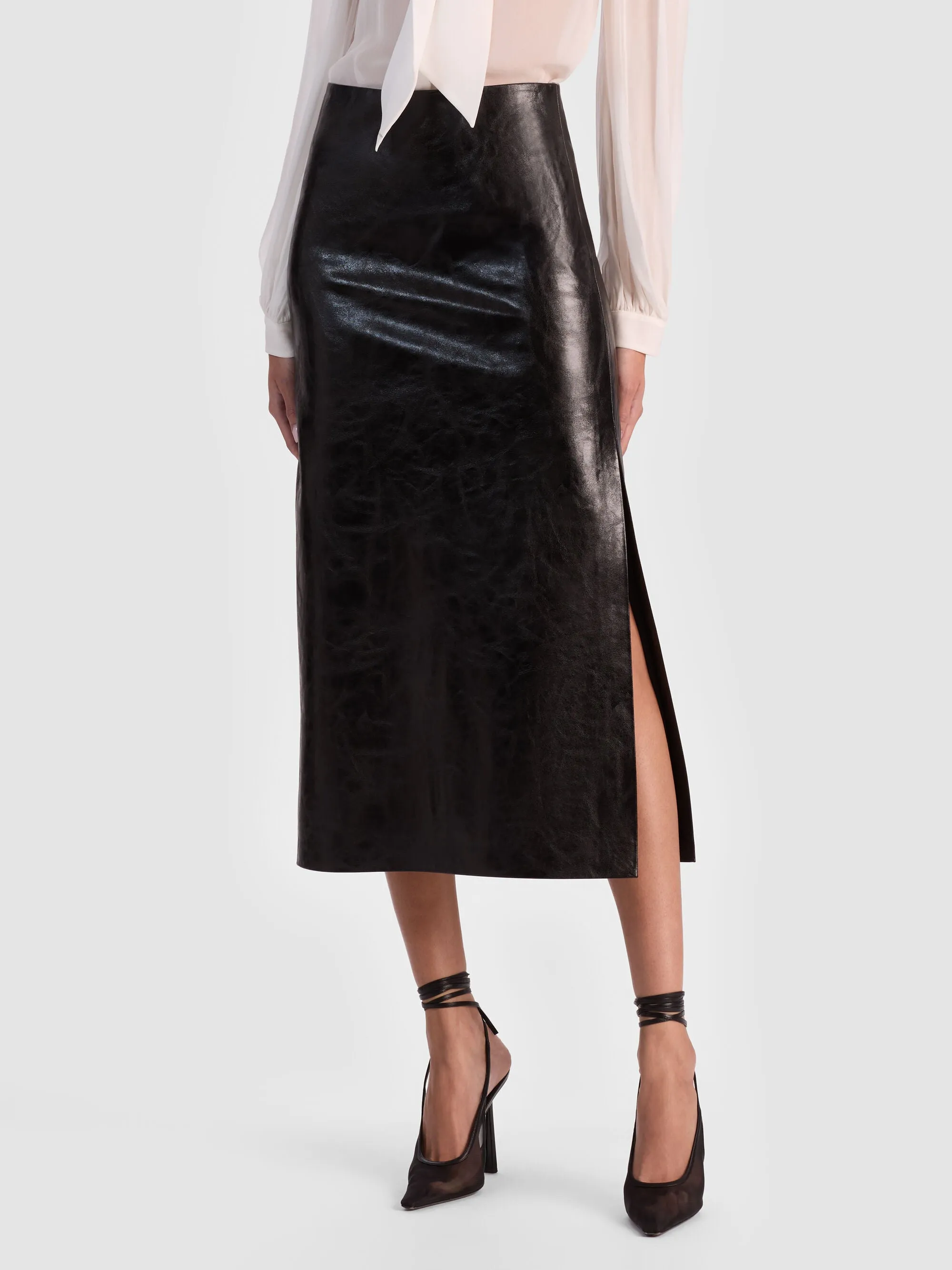 Alice + Olivia - Maeve Vegan Midi Skirt - Black sold by Jessie Boutique product image thumbnail 2