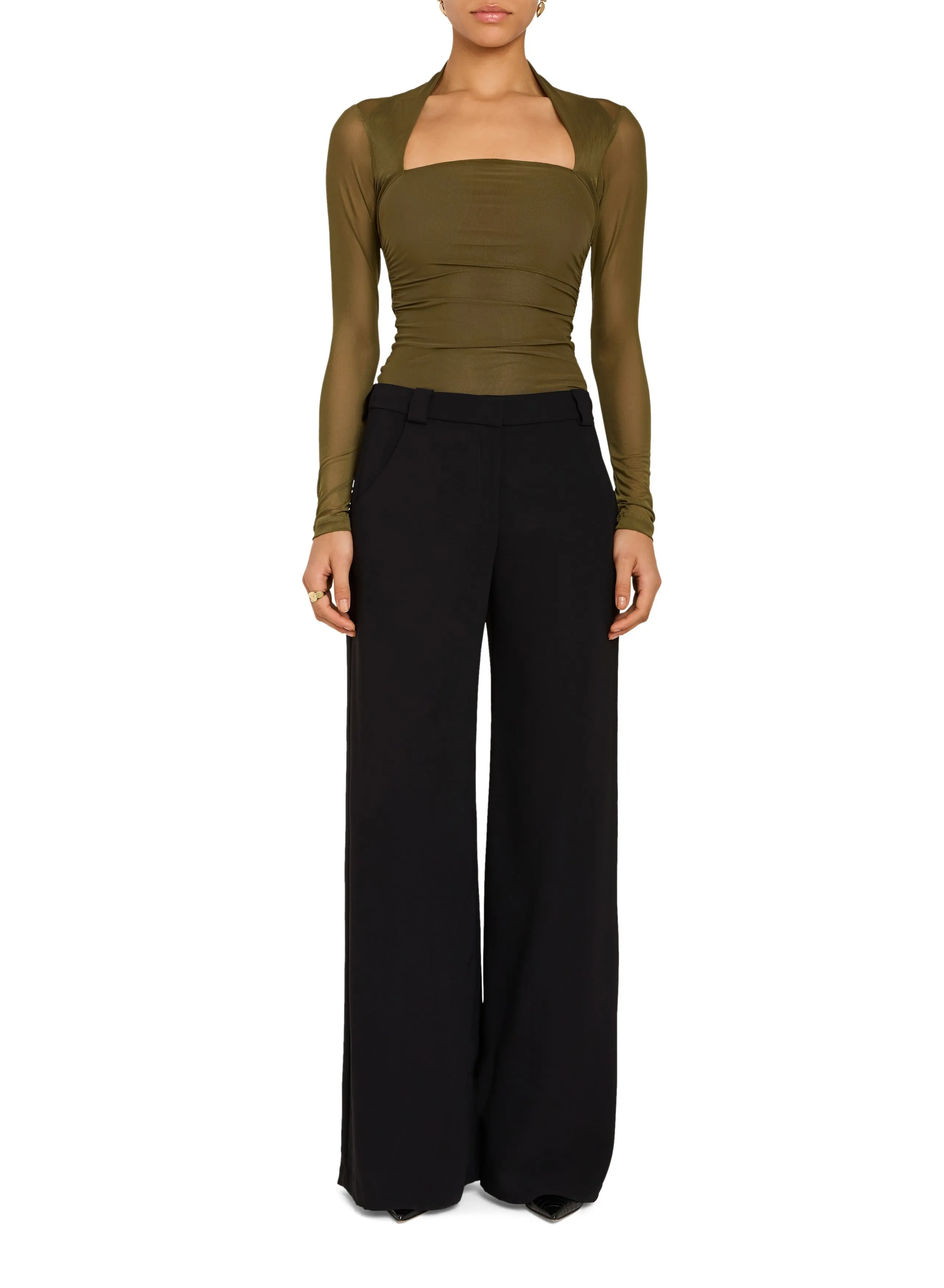 Amanda Uprichard - Delilah Top - Olive sold by Jessie Boutique