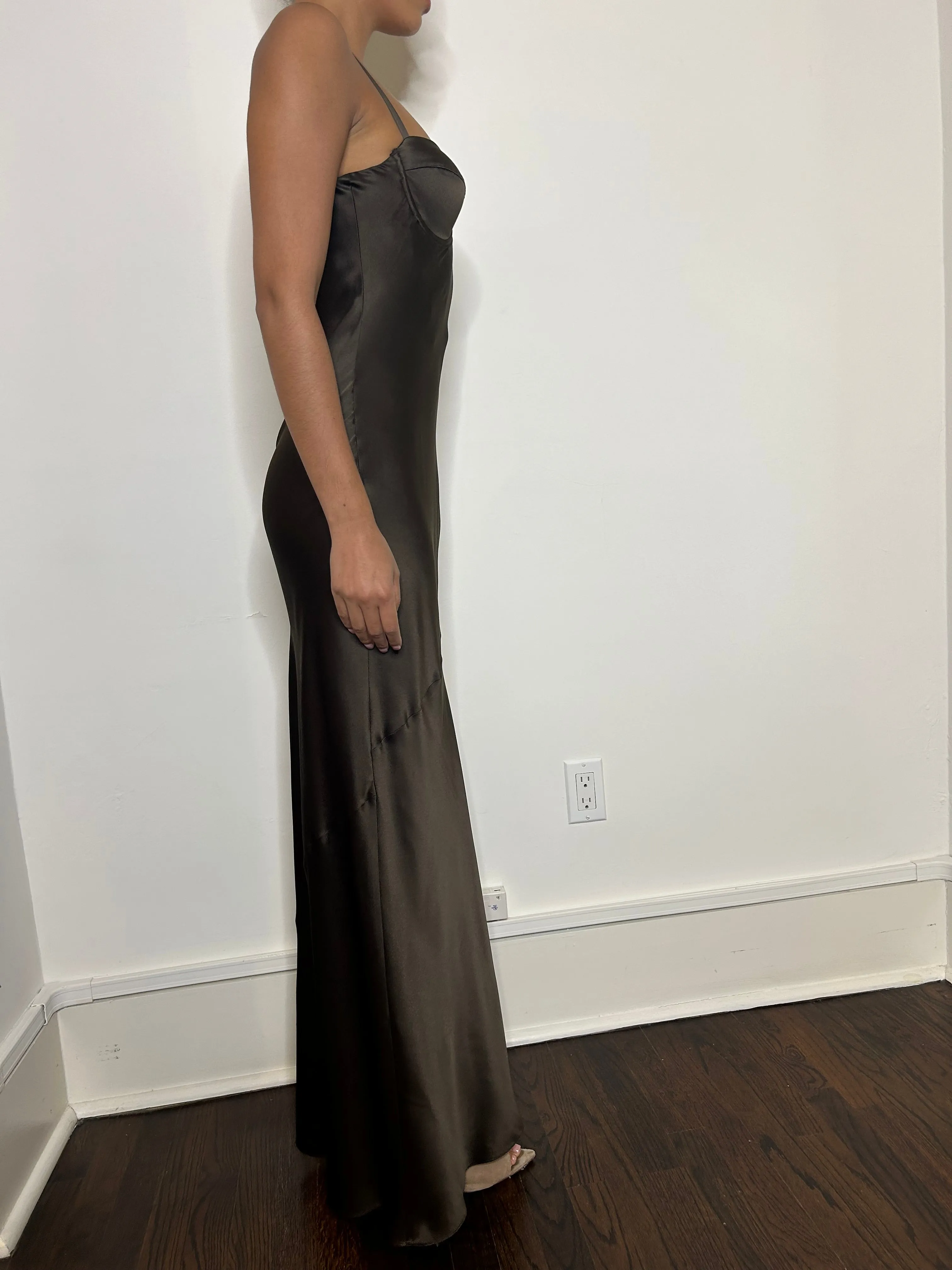 L'agence - Sayla Silk Gown - Dark Brown sold by Jessie Boutique product image thumbnail 2