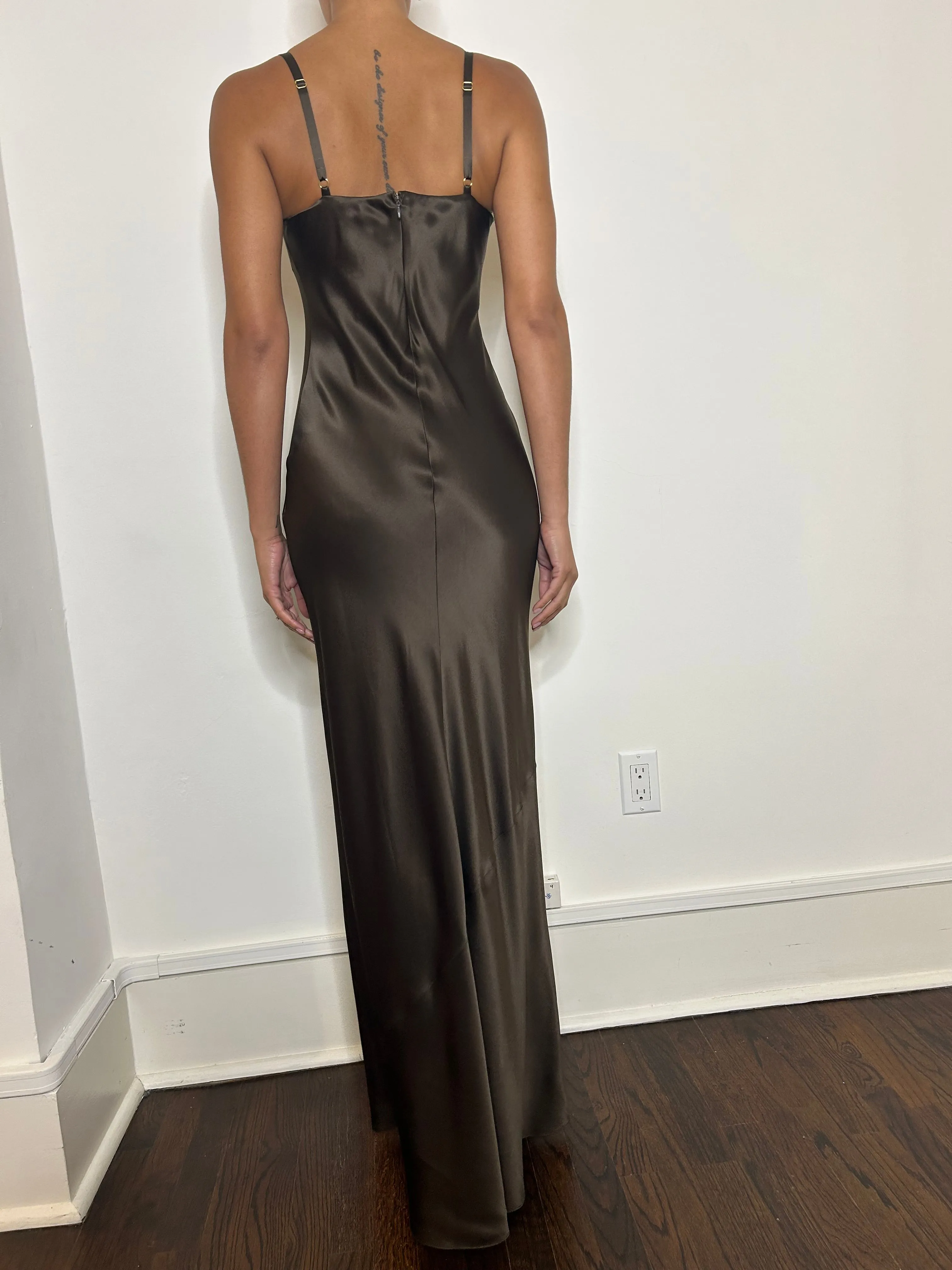 L'agence - Sayla Silk Gown - Dark Brown sold by Jessie Boutique product image thumbnail 3