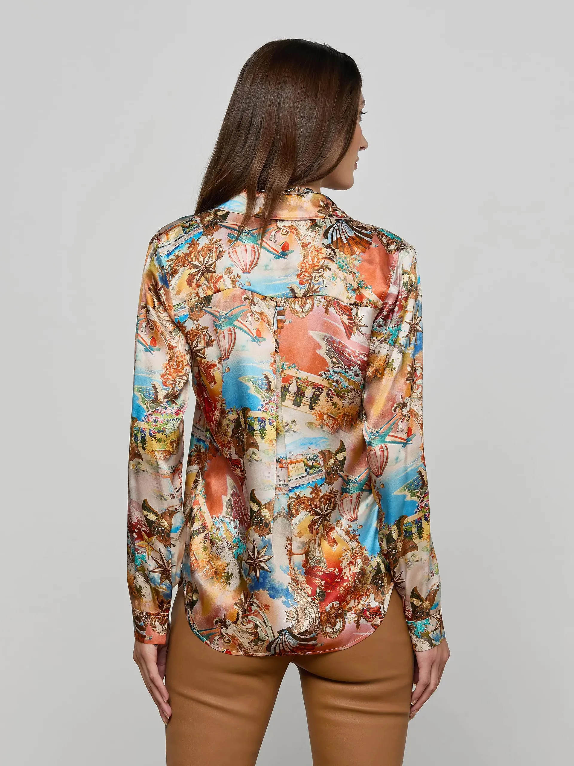 L'agence - Tyler Silk Blouse - Multi Collage sold by Jessie Boutique product image thumbnail 4