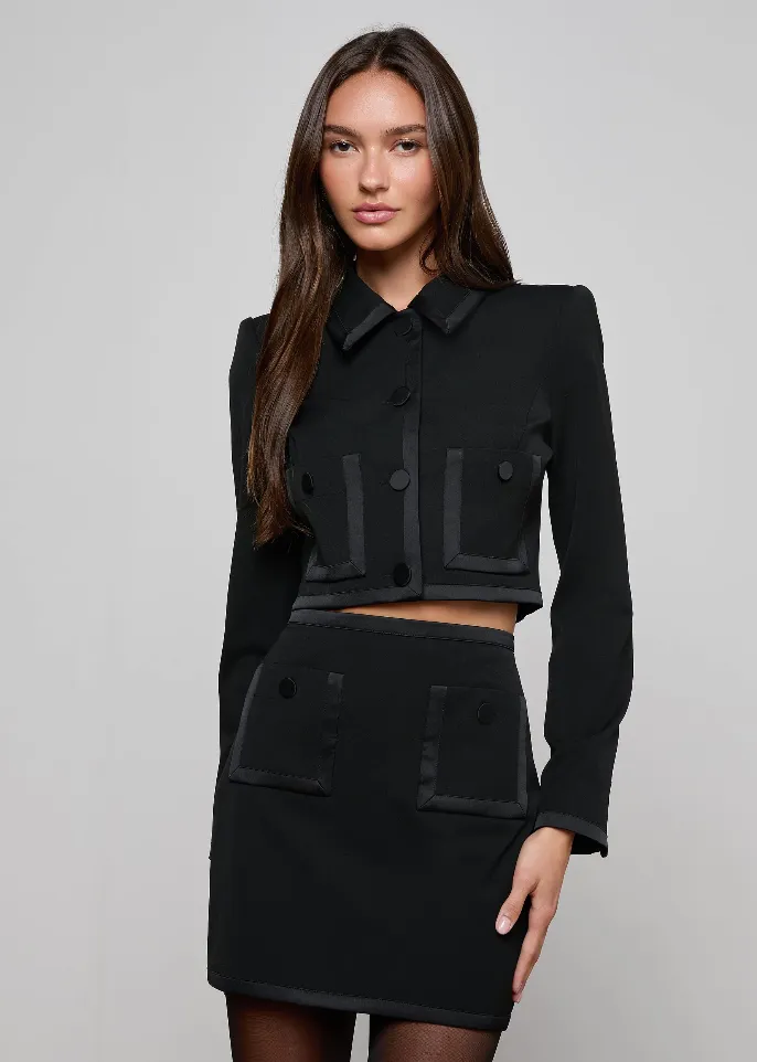 L'agence - Blythe Cropped Jacket - Black sold by Jessie Boutique