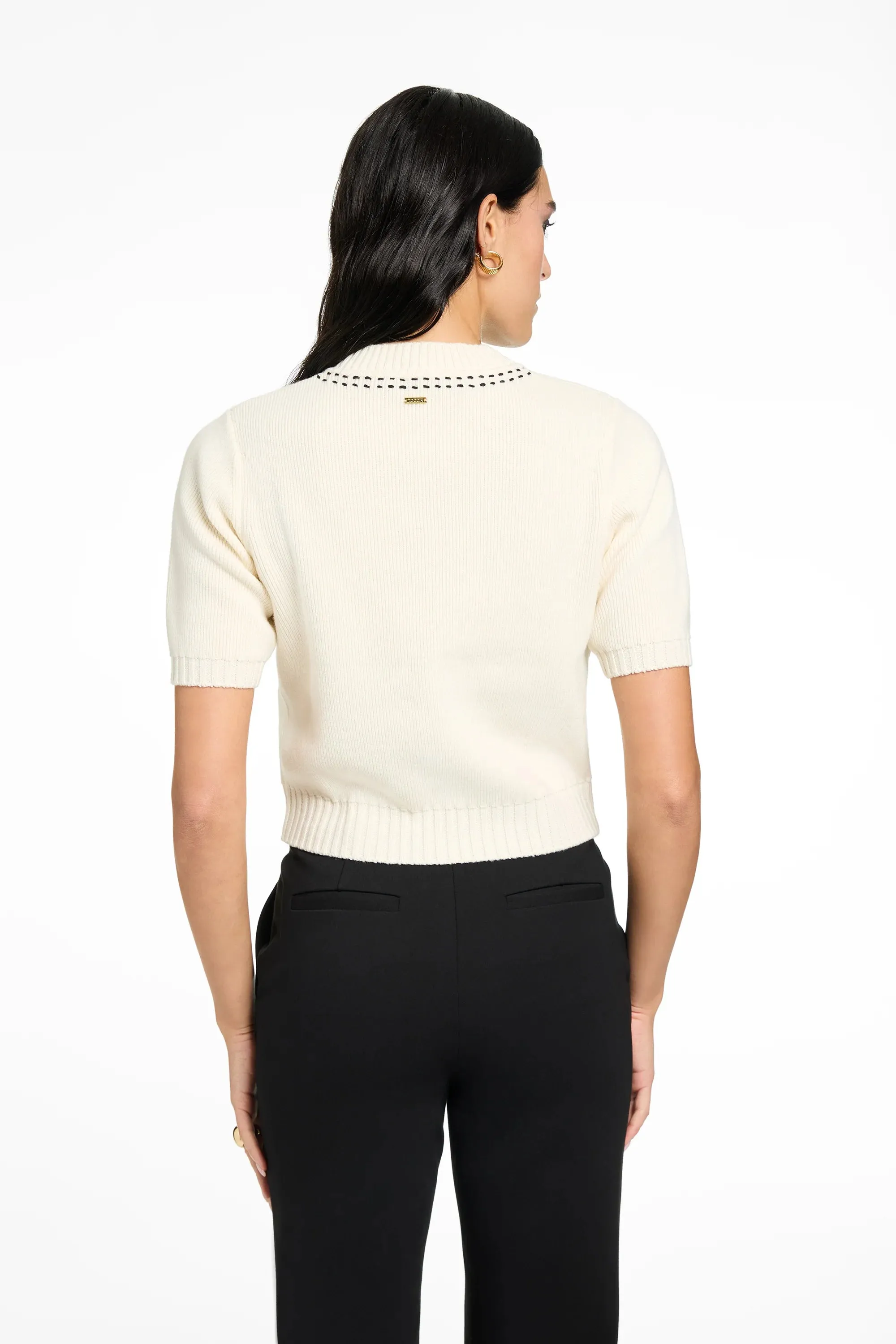 Toccin - Kelly Short-Sleeve Pocket Tee - Ivory/Jet sold by Jessie Boutique product image thumbnail 2