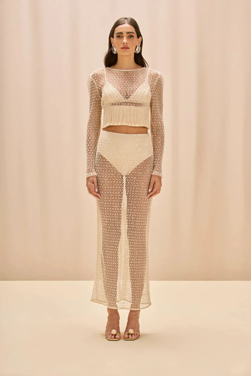 Patbo - Crochet Bloom Top - Beige sold by Jessie Boutique product image thumbnail 3