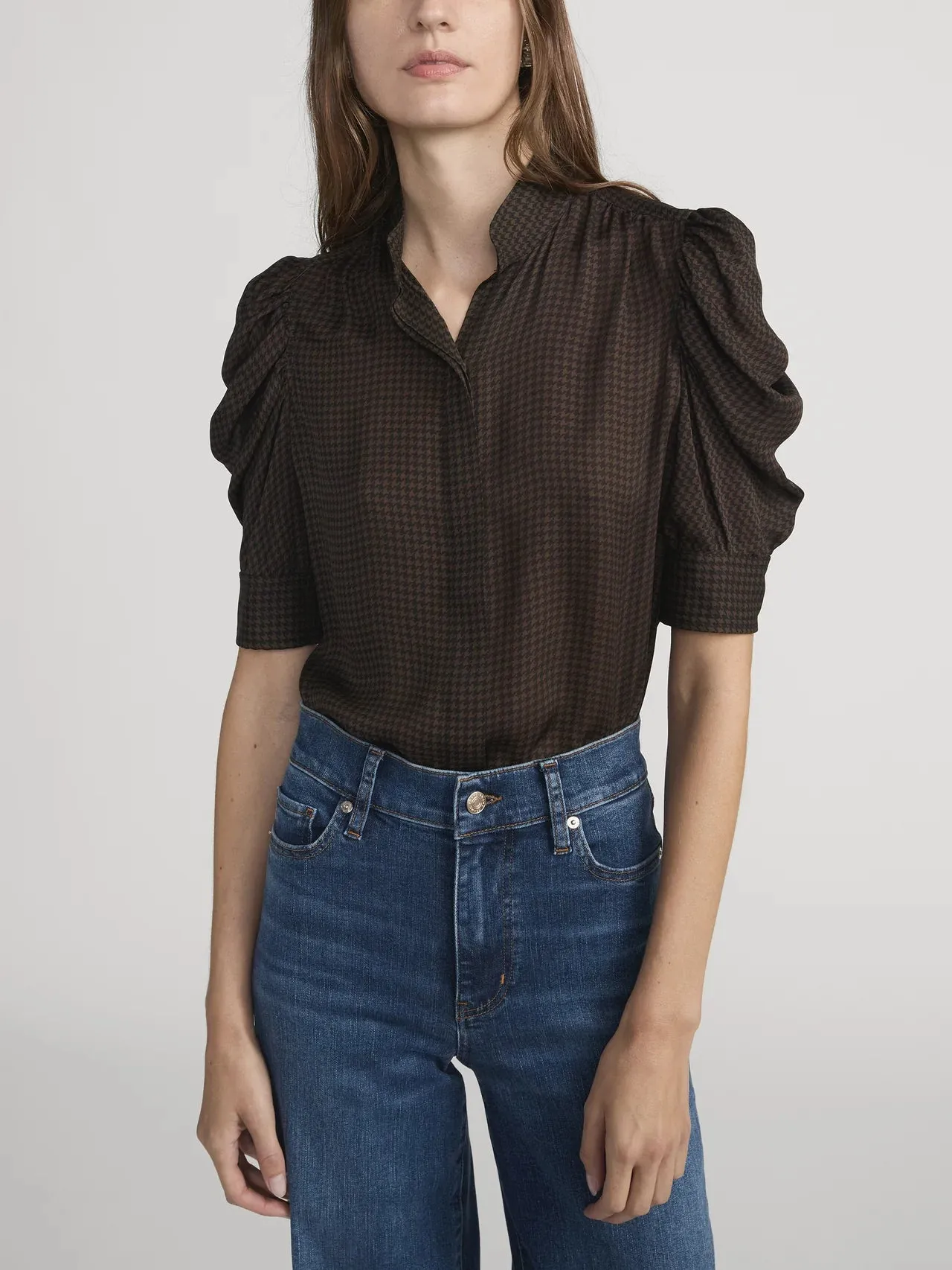 Frame - The Gillian Top - Americano Multi sold by Jessie Boutique
