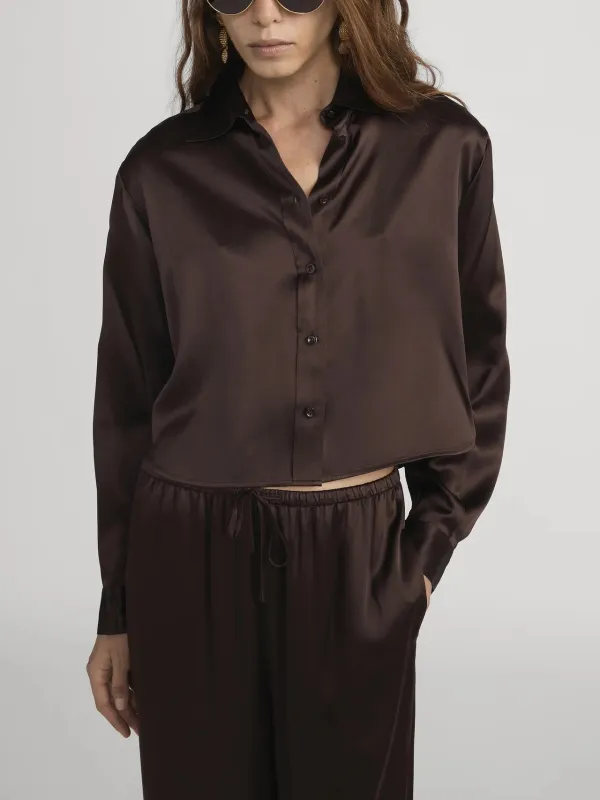 Frame - The Silk Charles Shirt - Americano sold by Jessie Boutique