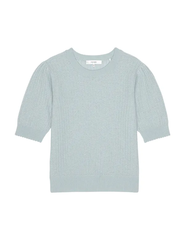 Frame - The Chain Pointelle Sweater - Sky Blue sold by Jessie Boutique