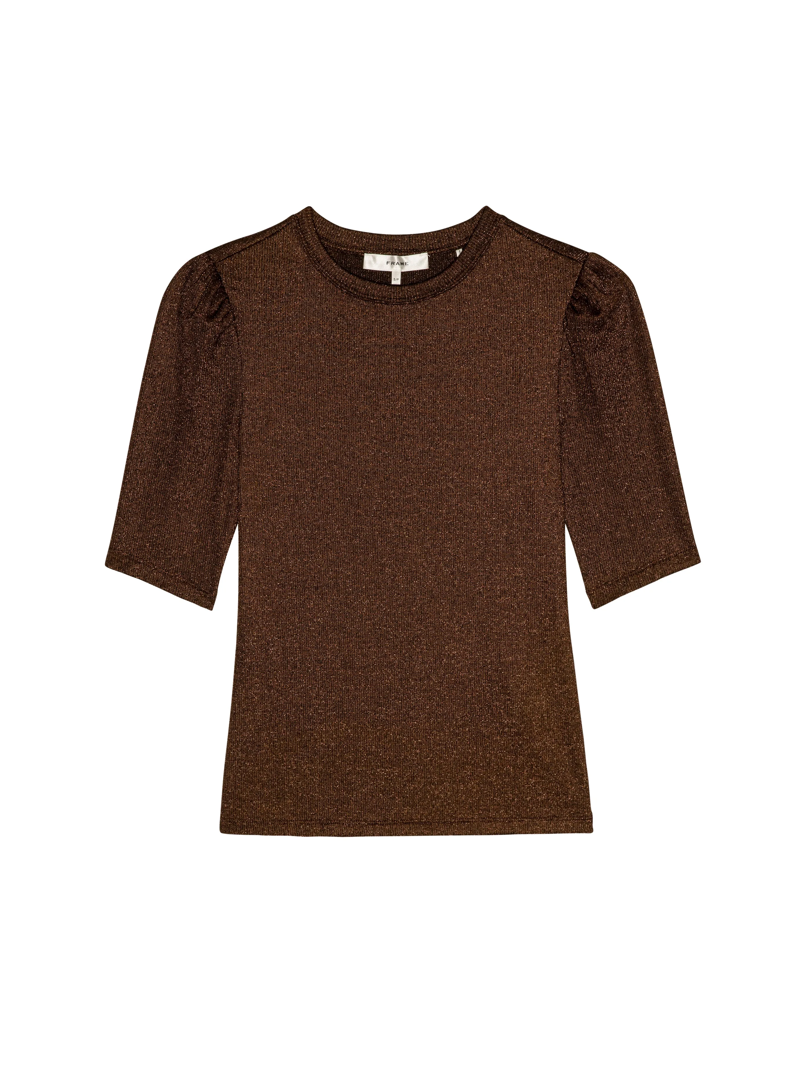 Frame - The Lurex Gathered Tee - Bronze sold by Jessie Boutique