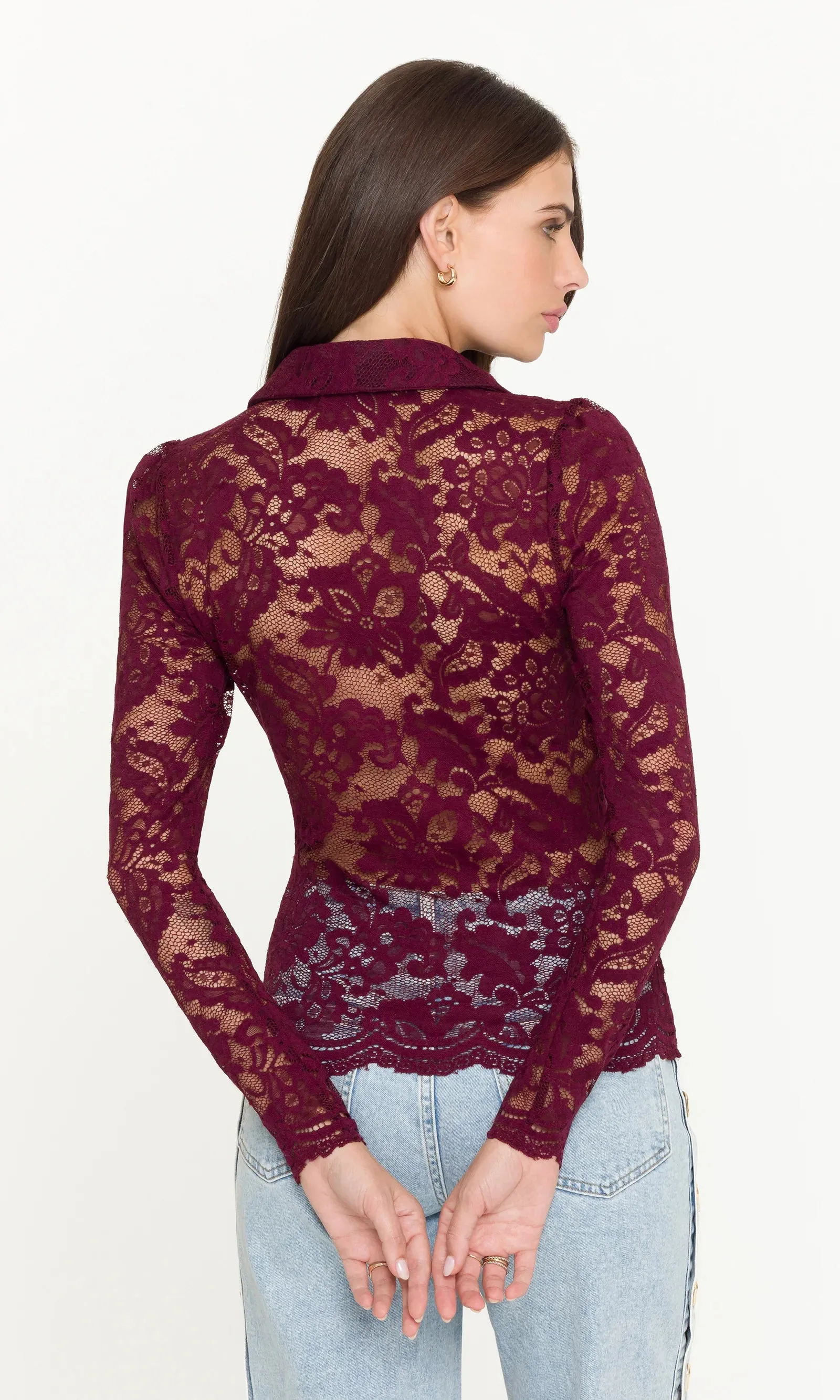 Generation Love - Dominique Lace Top - Cabernet sold by Jessie Boutique product image thumbnail 4
