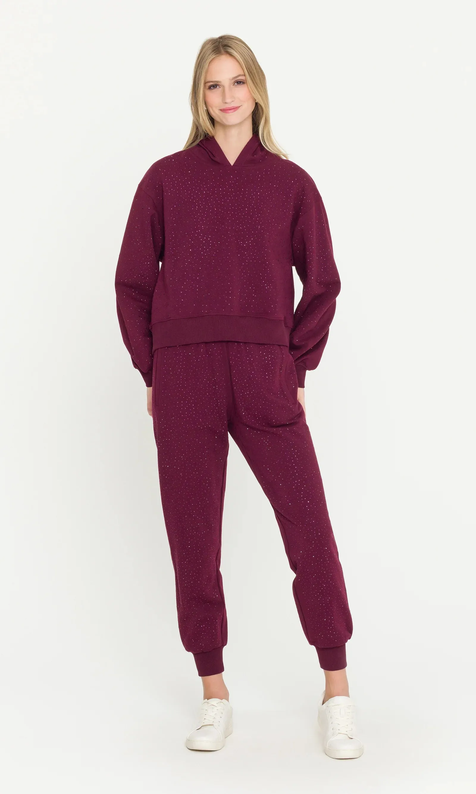 Generation Love - Renae Compact Crystal Hoodie - Malbec sold by Jessie Boutique product image thumbnail 5