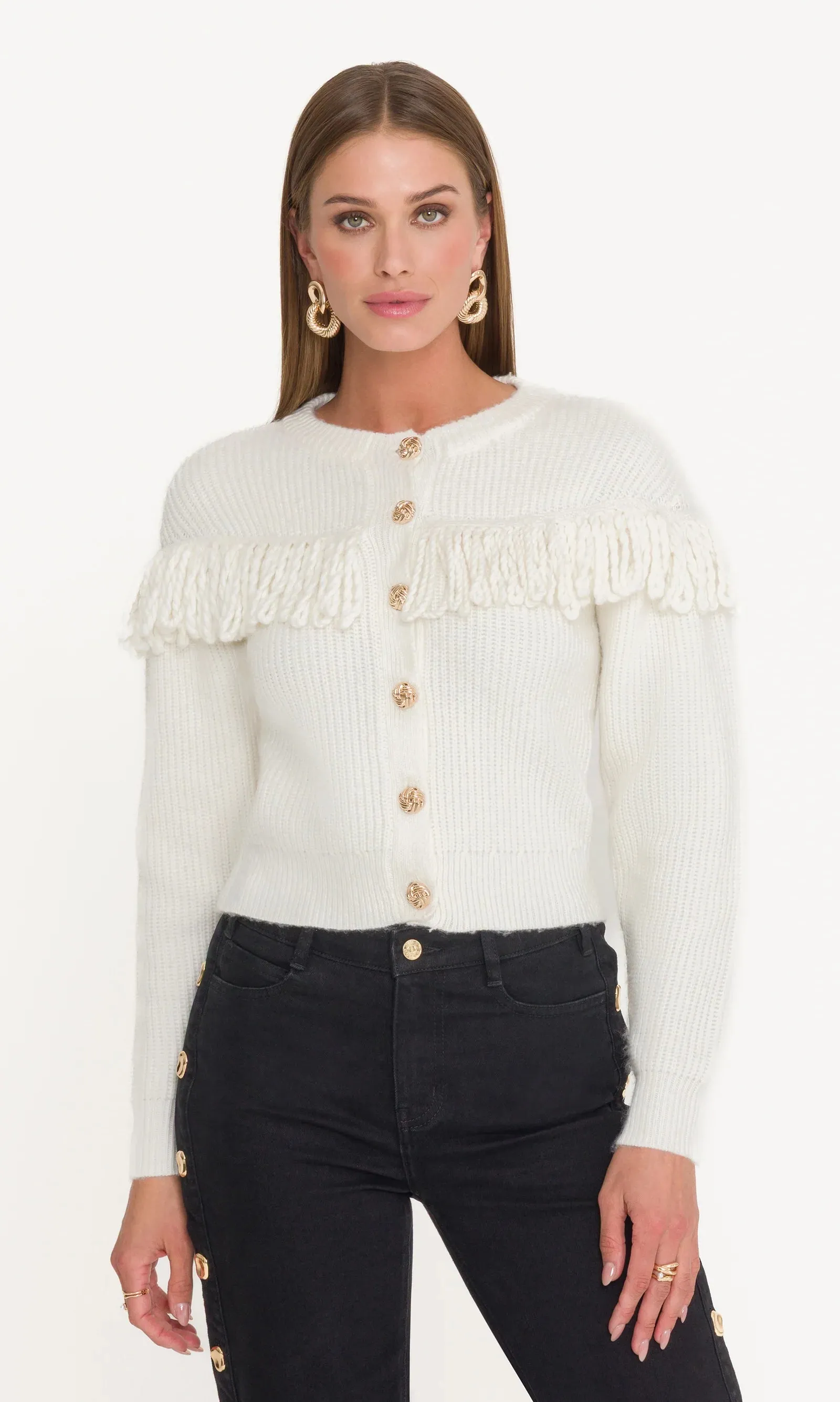 Generation Love - Shifra Fringe Cardigan - Cream sold by Jessie Boutique
