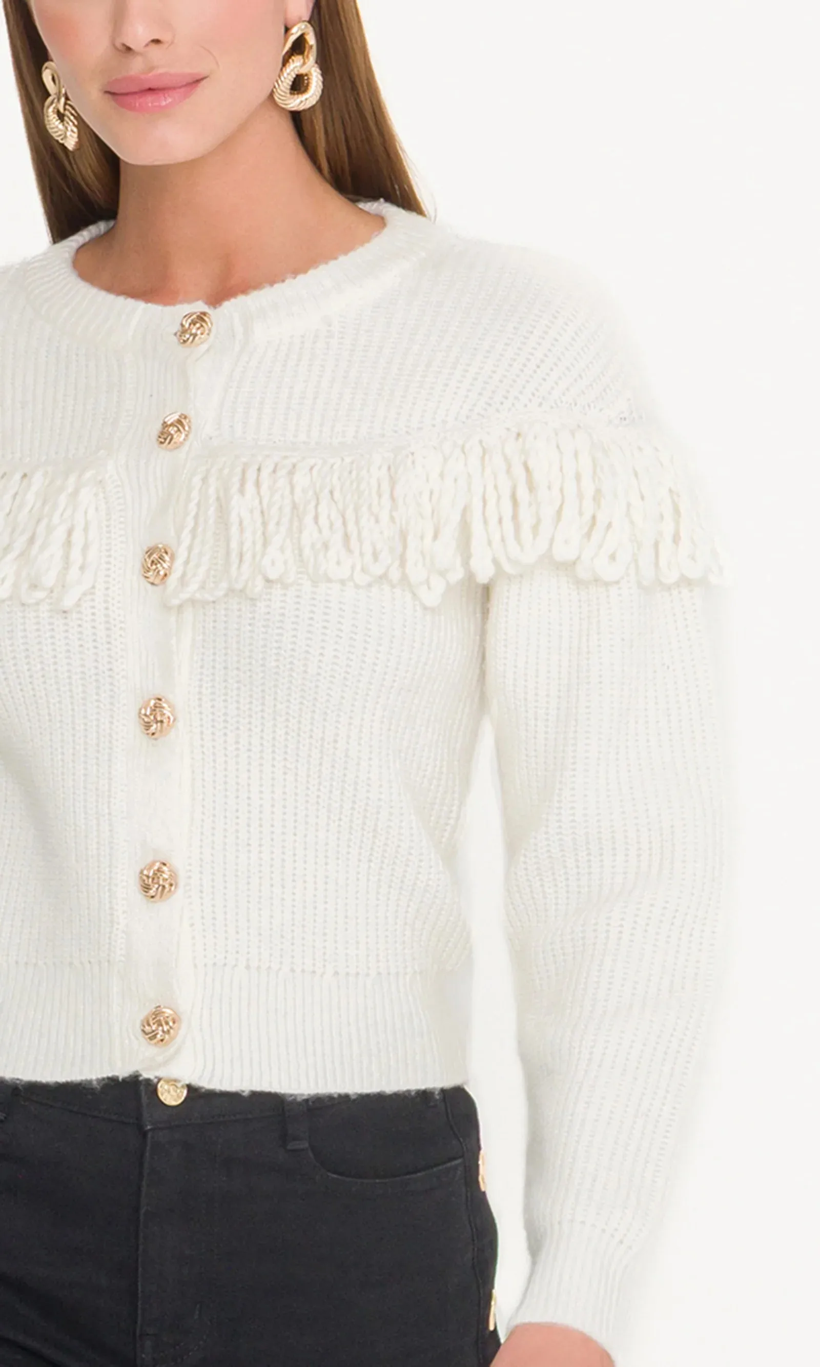 Generation Love - Shifra Fringe Cardigan - Cream sold by Jessie Boutique product image thumbnail 2